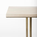 Faye I Beige Finished Wood W/Gold Metal Base Square Dining Table by Mercana at Eve Furniture