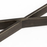 Faye Medium Brown Wood W/Antique Nickel Metal Base Console Table by Mercana at Eve Furniture