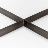 Faye Medium Brown Wood W/Antique Nickel Metal Base Square Coffee Table by Mercana at Eve Furniture