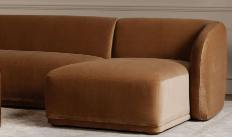 Faye Sectional Tan Faux Mohair by Moe's Home at Eve Furniture