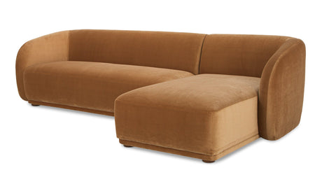 Faye Sectional Tan Faux Mohair by Moe's Home at Eve Furniture