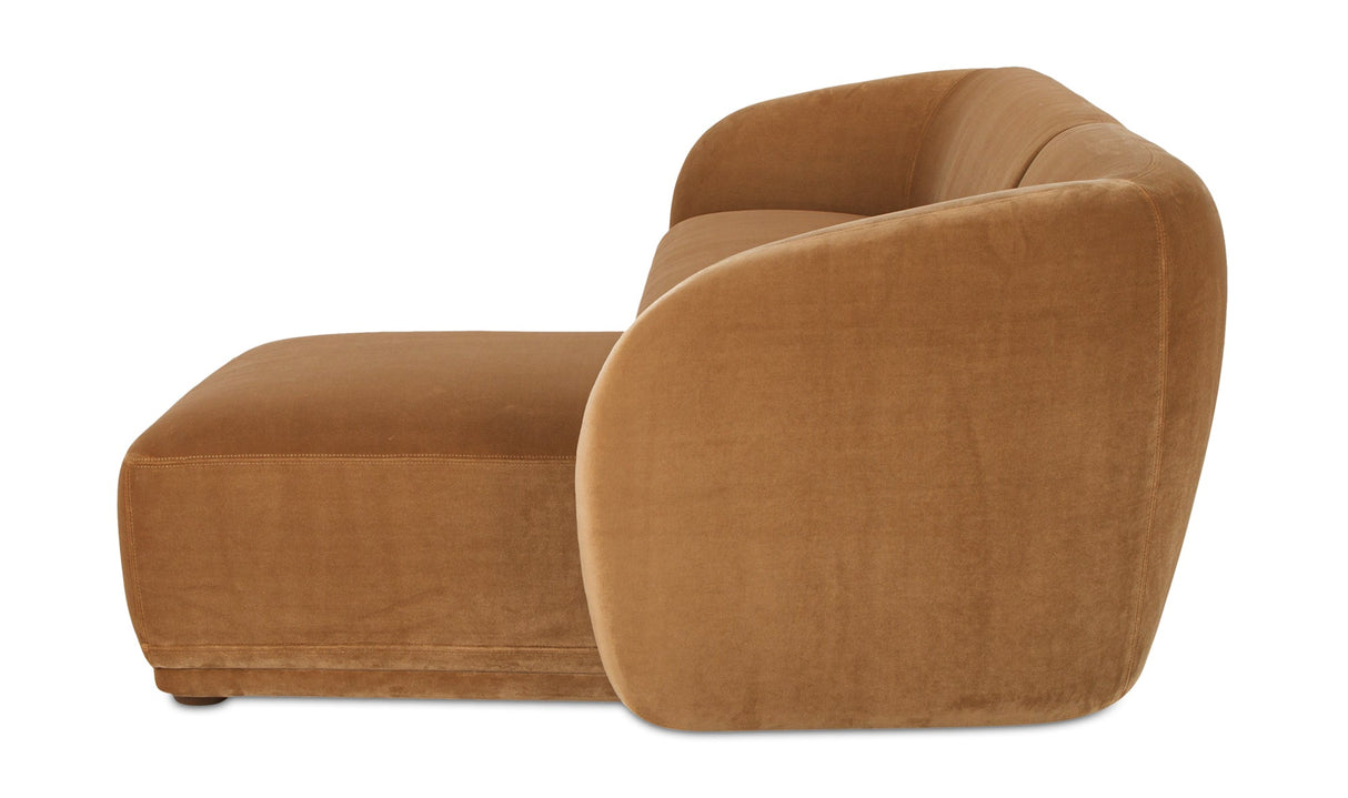 Faye Sectional Tan Faux Mohair by Moe's Home at Eve Furniture