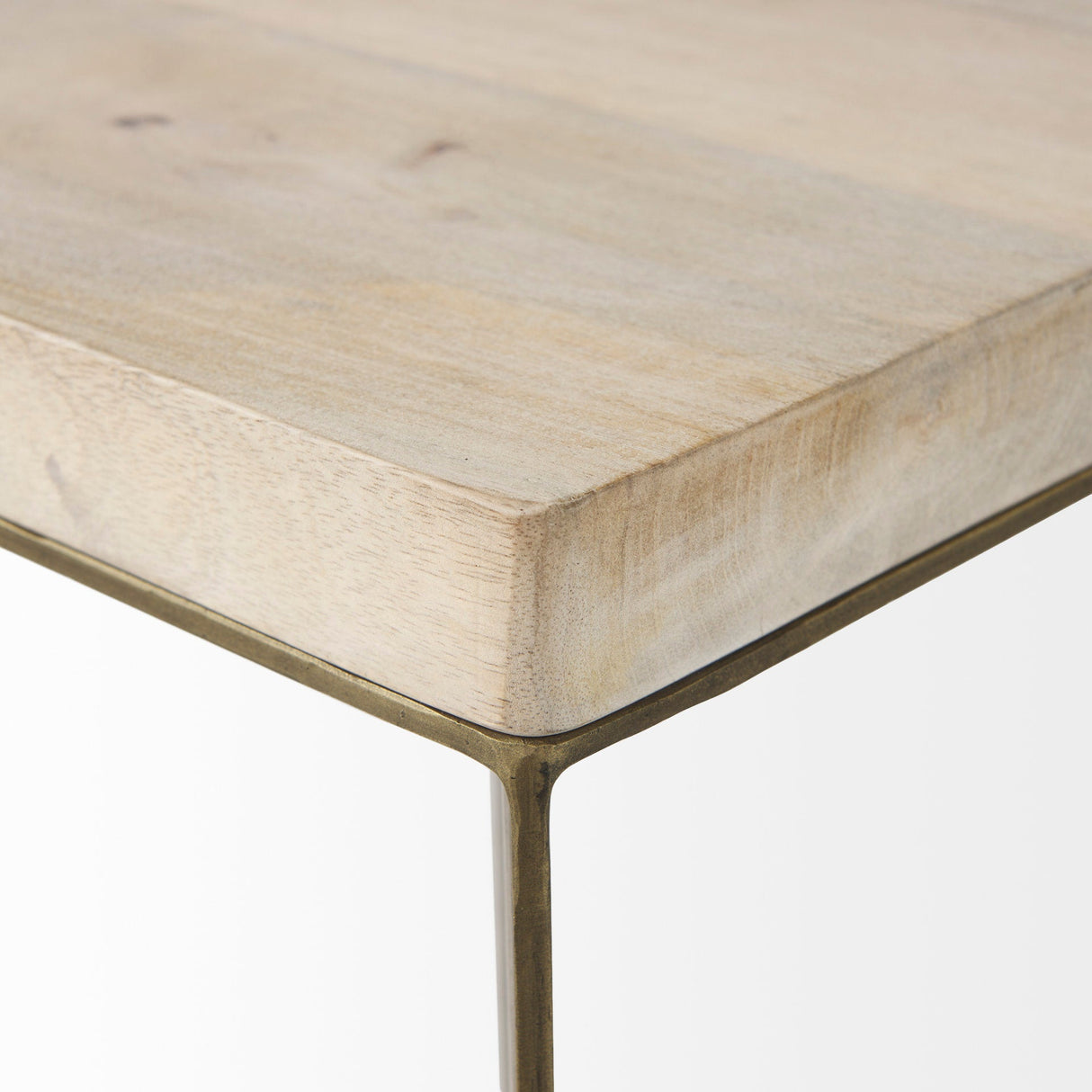 Faye (Set of 2) 19L x 19W x 26H Beige Finished Wood W/ Gold Metal Base Accent Tables by Mercana at Eve Furniture