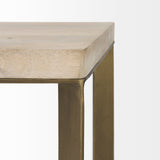 Faye (Set of 2) 19L x 19W x 26H Beige Finished Wood W/ Gold Metal Base Accent Tables by Mercana at Eve Furniture