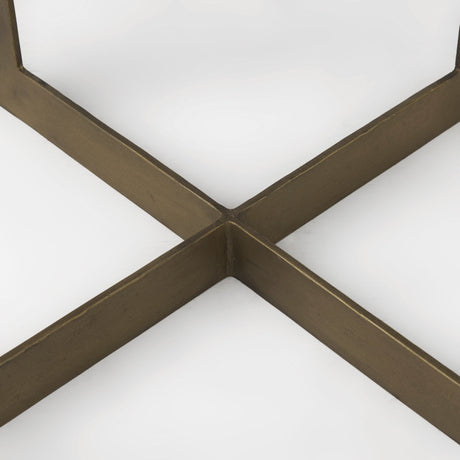 Faye (Set of 2) Beige Finished Wood W/ Gold Metal Base Accent Tables by Mercana at Eve Furniture