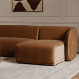 Faye Tan Faux Mohair Right Sectional by Moe's Home at Eve Furniture