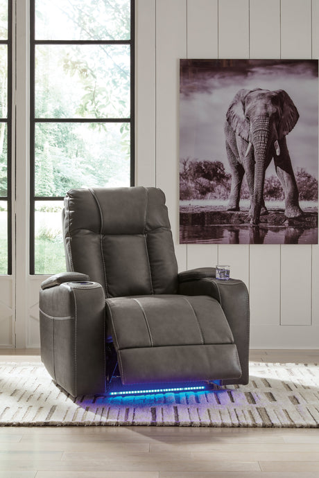 Feazada Shadow Power Recliner by Ashley at Eve Furniture