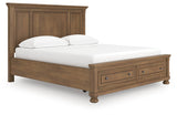 Feddinger Medium Brown California King Panel Storage Bed by Ashley at Eve Furniture