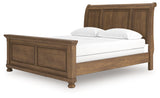 Feddinger Medium Brown California King Sleigh Bed by Ashley at Eve Furniture