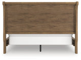 Feddinger Medium Brown California King Sleigh Bed by Ashley at Eve Furniture