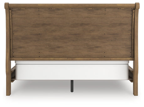 Feddinger Medium Brown California King Sleigh Bed by Ashley at Eve Furniture