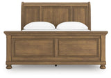 Feddinger Medium Brown California King Sleigh Bed by Ashley at Eve Furniture