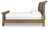 Feddinger Medium Brown California King Sleigh Bed by Ashley at Eve Furniture