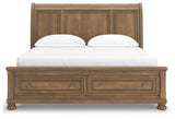 Feddinger Medium Brown California King Storage Sleigh Bed by Ashley at Eve Furniture