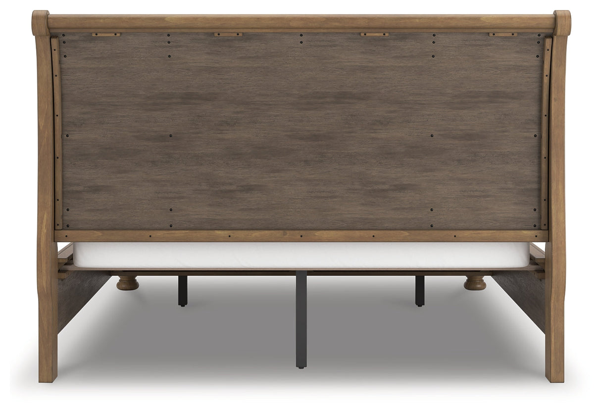 Feddinger Medium Brown California King Storage Sleigh Bed by Ashley at Eve Furniture