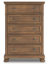 Feddinger Medium Brown Chest of Drawers by Ashley at Eve Furniture