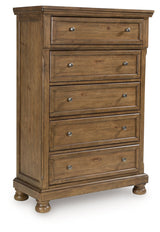Feddinger Medium Brown Chest of Drawers by Ashley at Eve Furniture