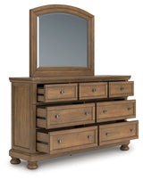 Feddinger Medium Brown Dresser and Mirror by Ashley at Eve Furniture