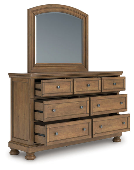 Feddinger Medium Brown Dresser and Mirror by Ashley at Eve Furniture