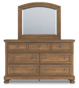Feddinger Medium Brown Dresser and Mirror by Ashley at Eve Furniture