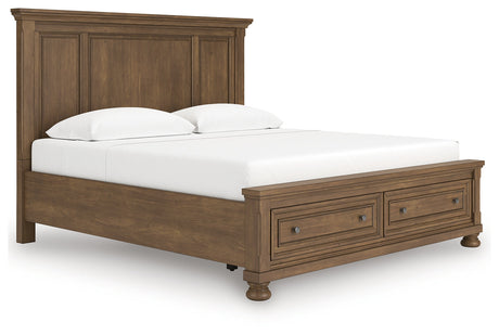 Feddinger Medium Brown King Panel Storage Bed by Ashley at Eve Furniture