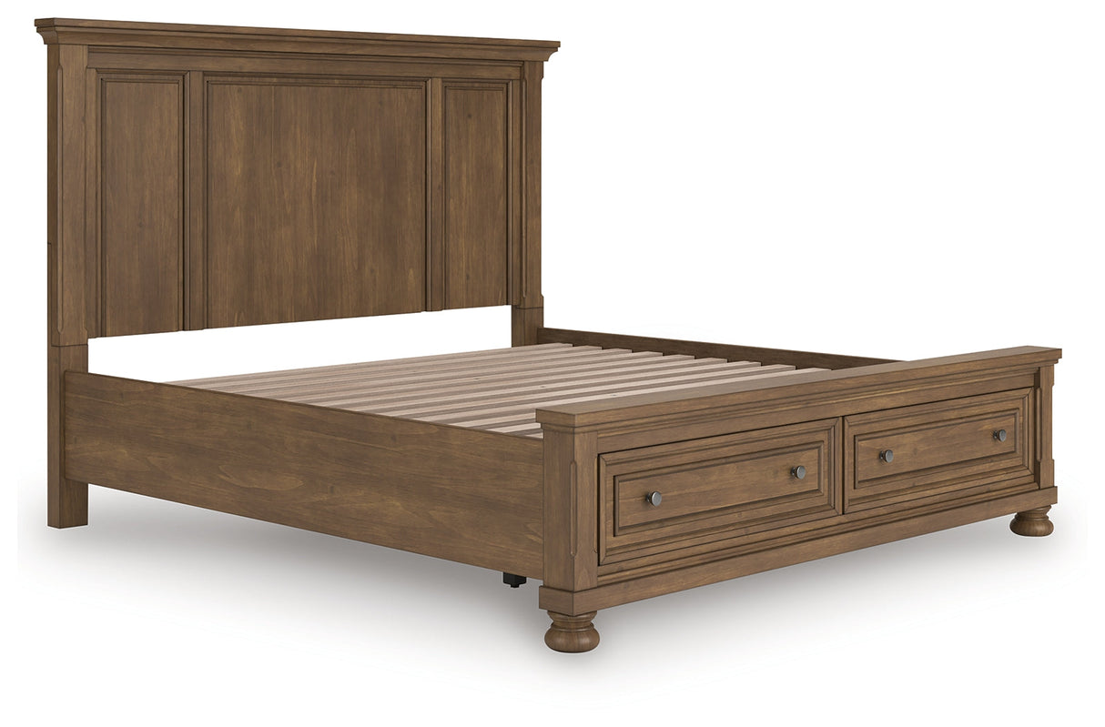 Feddinger Medium Brown King Panel Storage Bed by Ashley at Eve Furniture