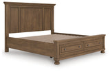 Feddinger Medium Brown King Panel Storage Bed by Ashley at Eve Furniture