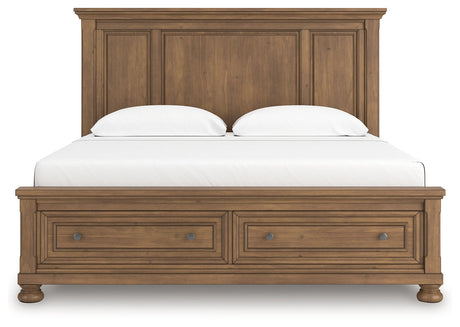 Feddinger Medium Brown King Panel Storage Bed by Ashley at Eve Furniture