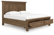 Feddinger Medium Brown King Panel Storage Bed by Ashley at Eve Furniture