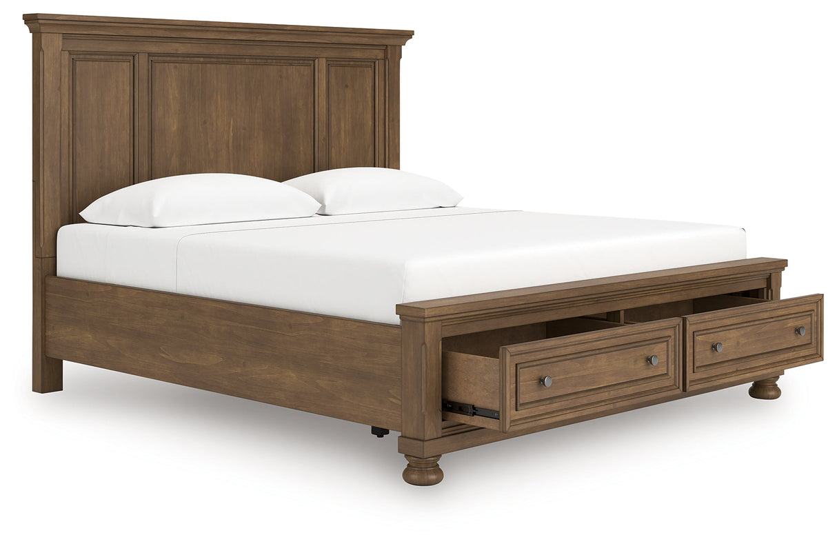 Feddinger Medium Brown King Panel Storage Bed by Ashley at Eve Furniture