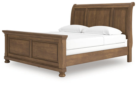 Feddinger Medium Brown King Sleigh Bed by Ashley at Eve Furniture