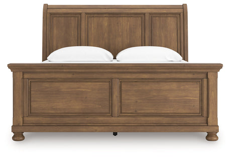 Feddinger Medium Brown King Sleigh Bed by Ashley at Eve Furniture