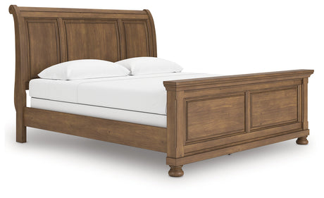 Feddinger Medium Brown King Sleigh Bed by Ashley at Eve Furniture