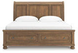 Feddinger Medium Brown King Storage Sleigh Bed by Ashley at Eve Furniture