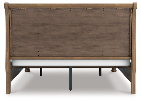 Feddinger Medium Brown King Storage Sleigh Bed by Ashley at Eve Furniture