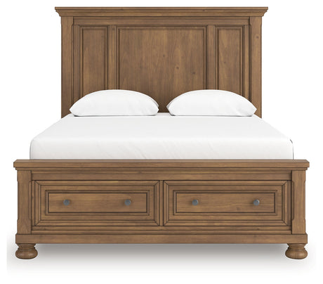 Feddinger Medium Brown Queen Panel Storage Bed by Ashley at Eve Furniture