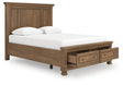 Feddinger Medium Brown Queen Panel Storage Bed by Ashley at Eve Furniture