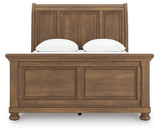 Feddinger Medium Brown Queen Sleigh Bed by Ashley at Eve Furniture