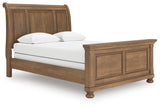 Feddinger Medium Brown Queen Sleigh Bed by Ashley at Eve Furniture