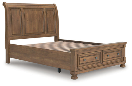Feddinger Medium Brown Queen Storage Sleigh Bed by Ashley at Eve Furniture
