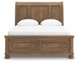 Feddinger Medium Brown Queen Storage Sleigh Bed by Ashley at Eve Furniture