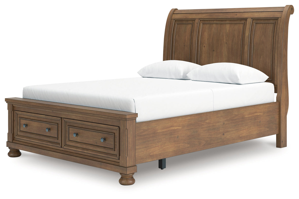 Feddinger Medium Brown Queen Storage Sleigh Bed by Ashley at Eve Furniture