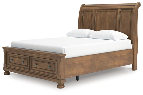Feddinger Medium Brown Queen Storage Sleigh Bed by Ashley at Eve Furniture