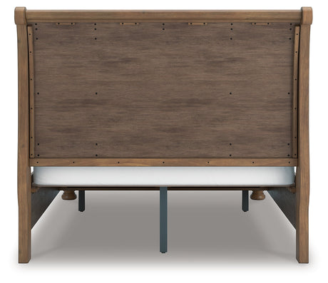 Feddinger Medium Brown Queen Storage Sleigh Bed by Ashley at Eve Furniture