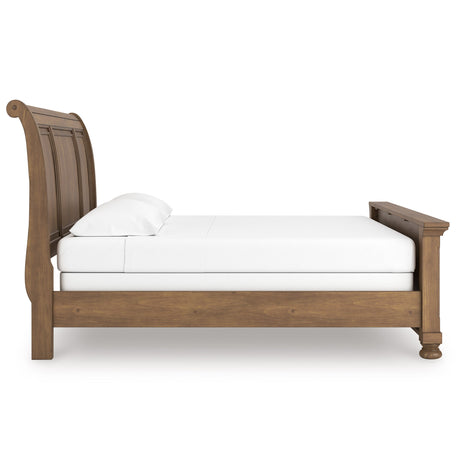 Feddinger Medium Brown Sleigh Panel Bedroom Set by Ashley at Eve Furniture