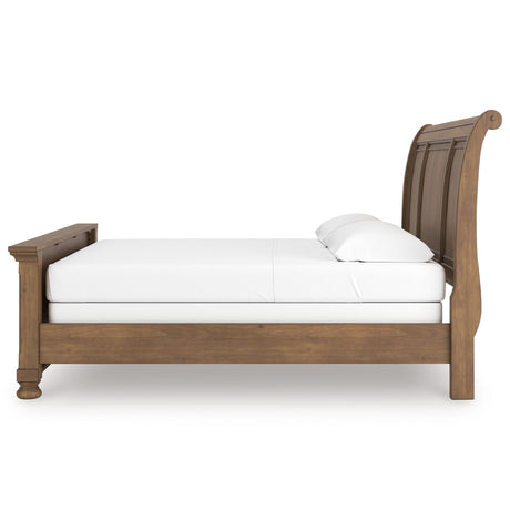 Feddinger Medium Brown Sleigh Panel Bedroom Set by Ashley at Eve Furniture