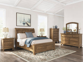 Feddinger Medium Brown Sleigh Panel Bedroom Set by Ashley at Eve Furniture