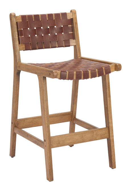 Feder Brown Counter Stool (Set of 2) by Zuomod at Eve Furniture