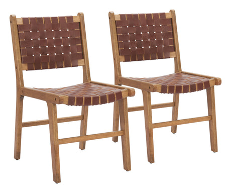 Feder Brown Dining Chair (Set of 2) by Zuomod at Eve Furniture