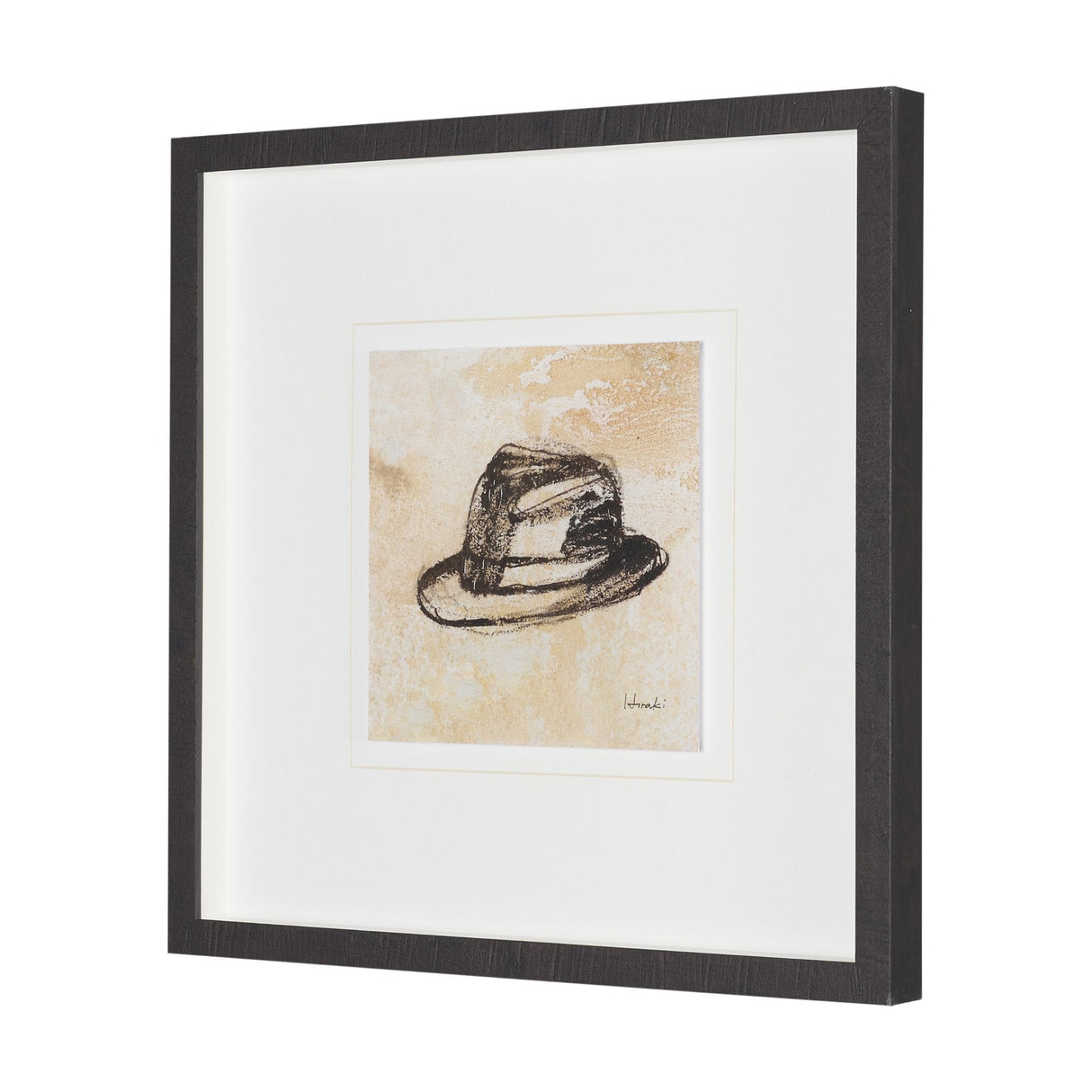 Fedora by Mercana Studio Hand-Embellished Textured Framed Artwork Matted under Glass by Mercana at Eve Furniture